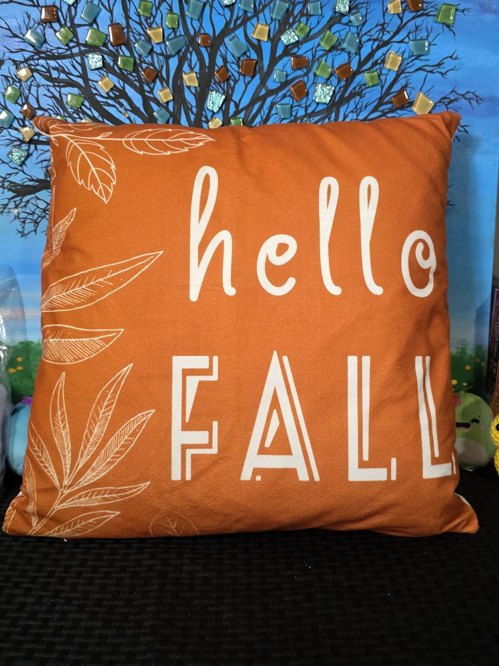 Hello Fall Orange Decorative Pillow